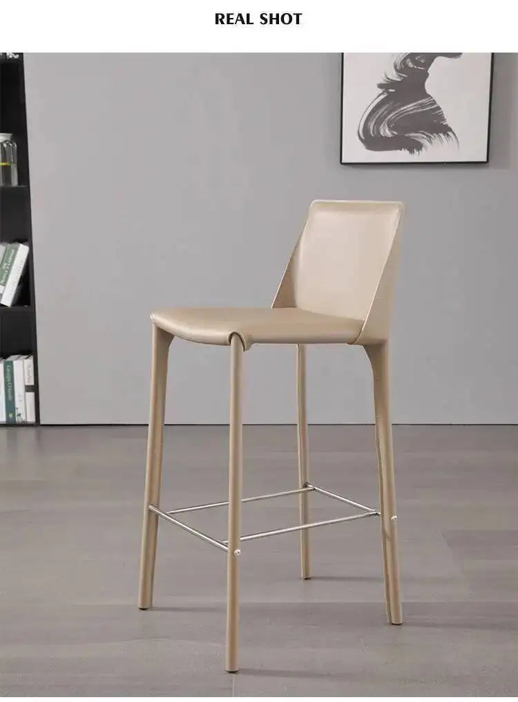 White Ergonomic Stools Replica Bar Leather Designer Kitchen Bar Stool High Midcentury Taburetes Altos Cocina Kitchen Furniture