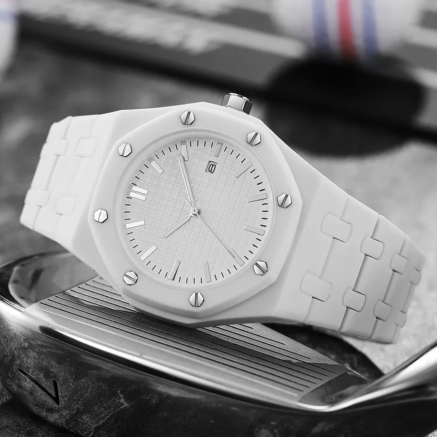 Top Fashion Men Luxury Calendar Watch Women Business Casual Quartz Watches Sports Plastic Watch Students Watches Reloj Hombre