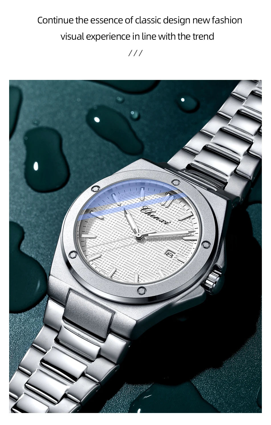 CHENXI New in Men's Watches Classic Fashion Quartz Wristwatches Simple Luminous Date Calendar Display Water-Resistant Man Watch