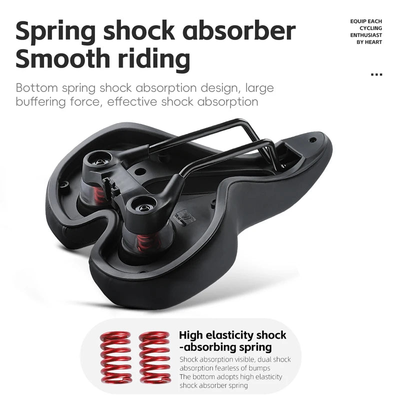 WEST BIKING Bicycle Saddle Comfortable Shockproof Bike Seats with Spring Shock Absorber MTB Road Bike Hollow Breathable Cushion