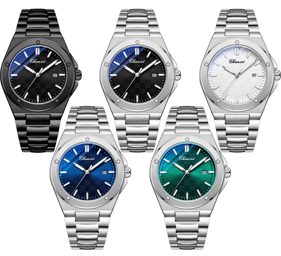 CHENXI New in Men's Watches Classic Fashion Quartz Wristwatches Simple Luminous Date Calendar Display Water-Resistant Man Watch