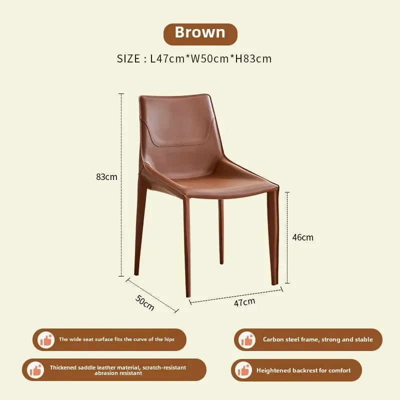 Leather Meeting Sedentary Dining Chair Luxury Backrest Comfortable Simple Dining Chair Hotel Restaurant Cadeiras Home Furniture
