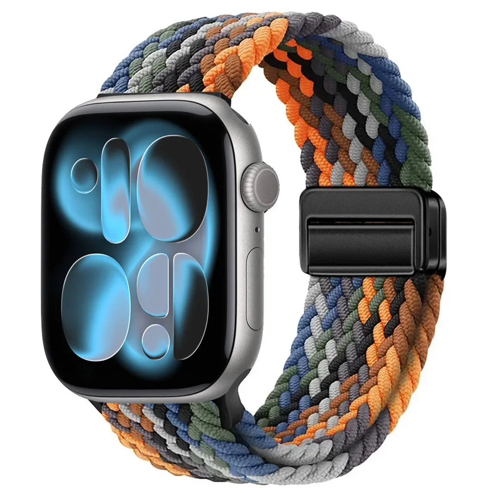 Nylon Loop Strap for Apple Watch 11 10 9 8 7 46mm 42mm 45mm 41mm Ultra 3 2 1 49mm Magnetic Braided  IWatch 6 5 4 SE3 Accessories