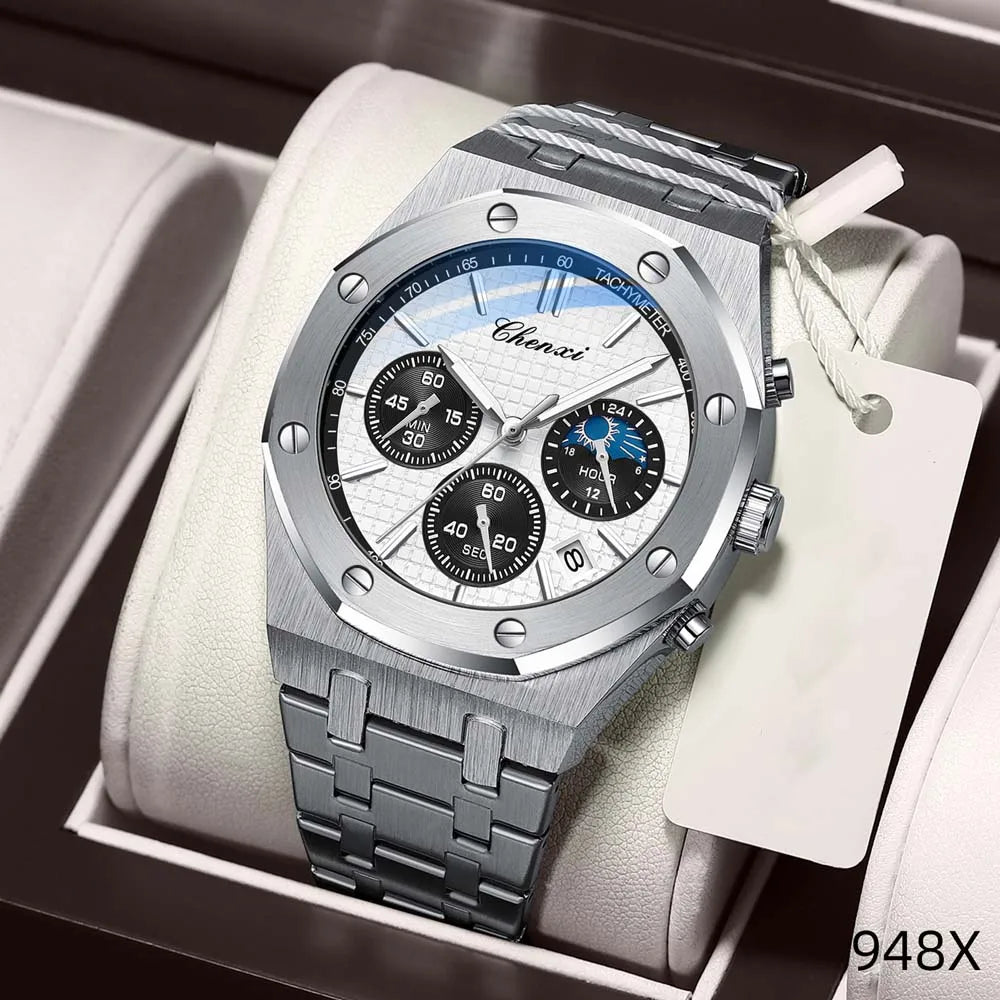 CHENXI  Multifunctional Men's Watches Luxury Brand Calendar Luminous  Waterproof Men Wristwatch High Quality Quartz male Watch