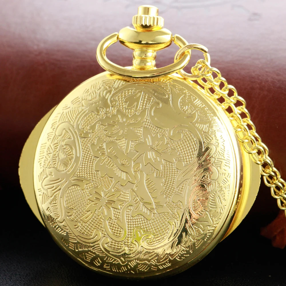 Vintage Bronze Eye Round Case Shape Quartz Pocket Watch Jewelry Pendant Necklace Chain Gifts for Men Women