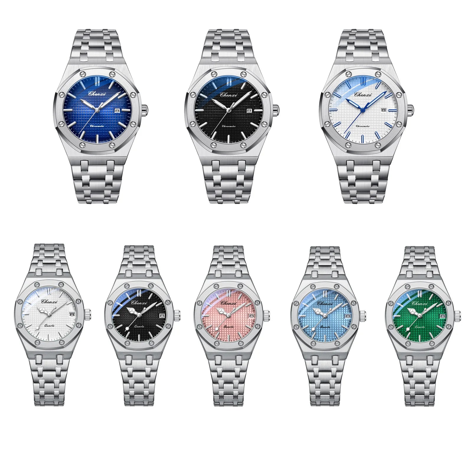 2PCS Couple Watches Set Luxury Fashion Date Quartz High Quality Waterproof Watch For Man and Woman Valentine's Day gifts