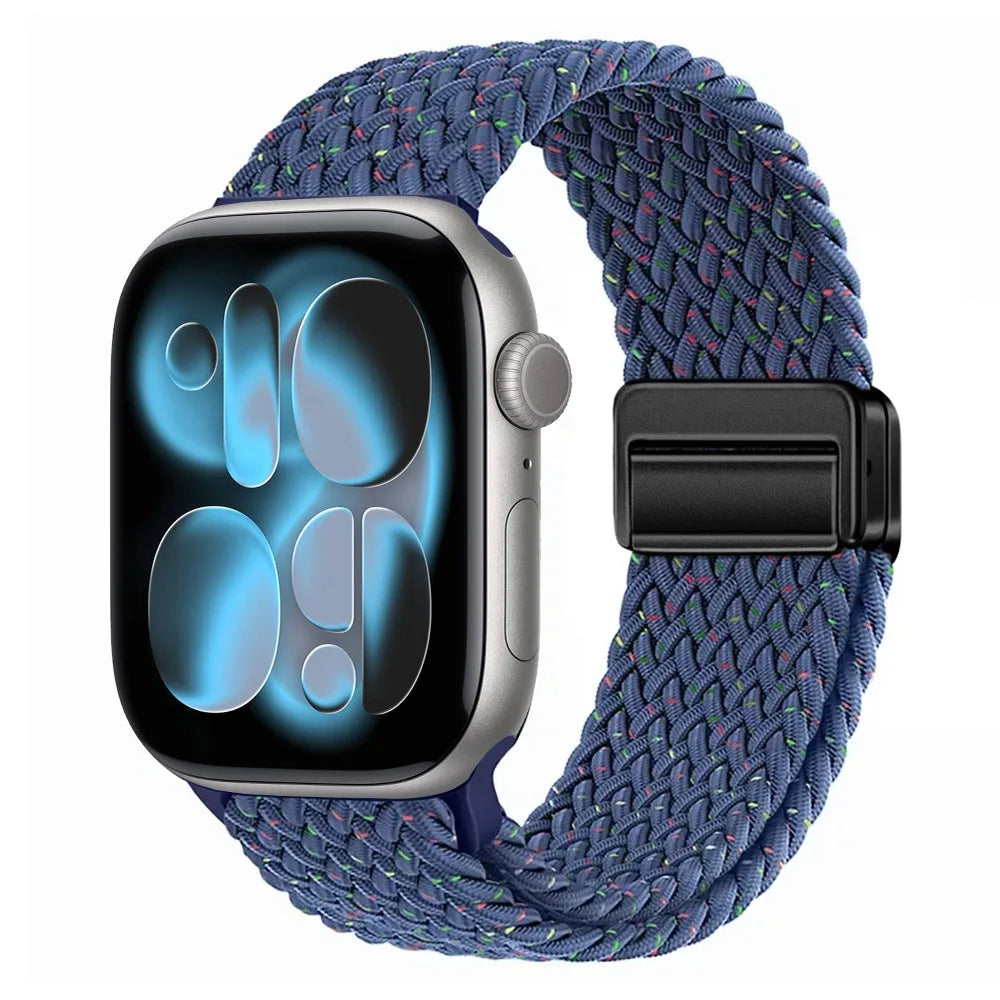 Nylon Loop Strap for Apple Watch 11 10 9 8 7 46mm 42mm 45mm 41mm Ultra 3 2 1 49mm Magnetic Braided  IWatch 6 5 4 SE3 Accessories