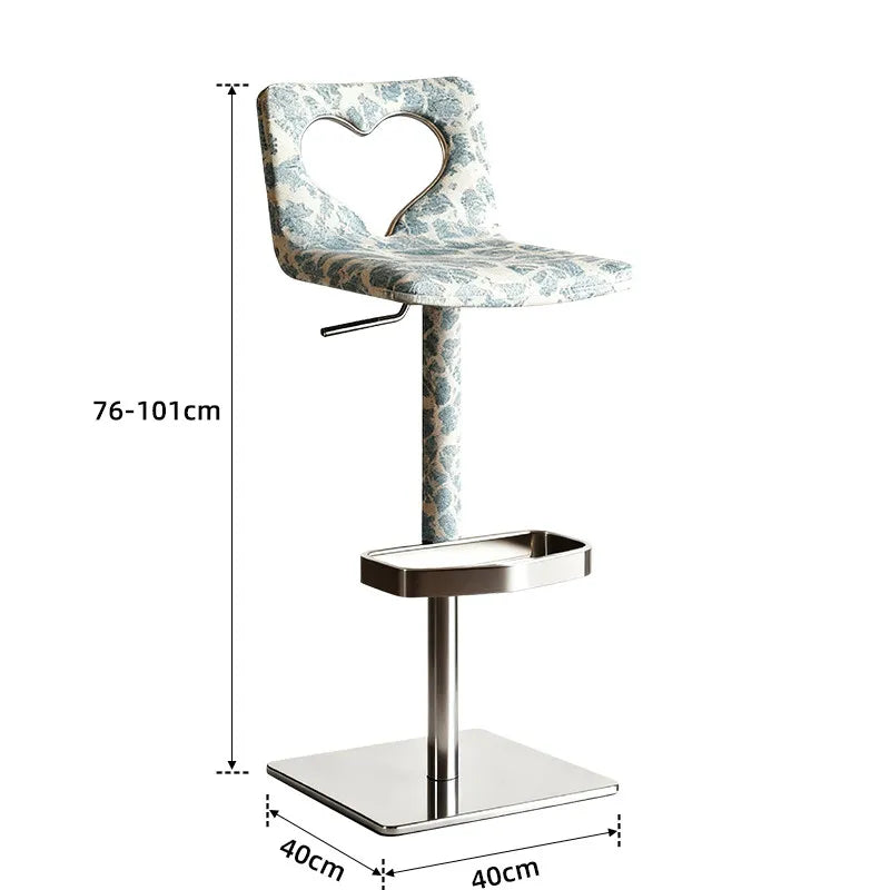 Minimalist Italian-Style Bar Stool by Xiaomujin, Suitable for Designer Villas, Living Rooms, and Dining Rooms, Dopamine Island Chair, Adjustable Height High Stool