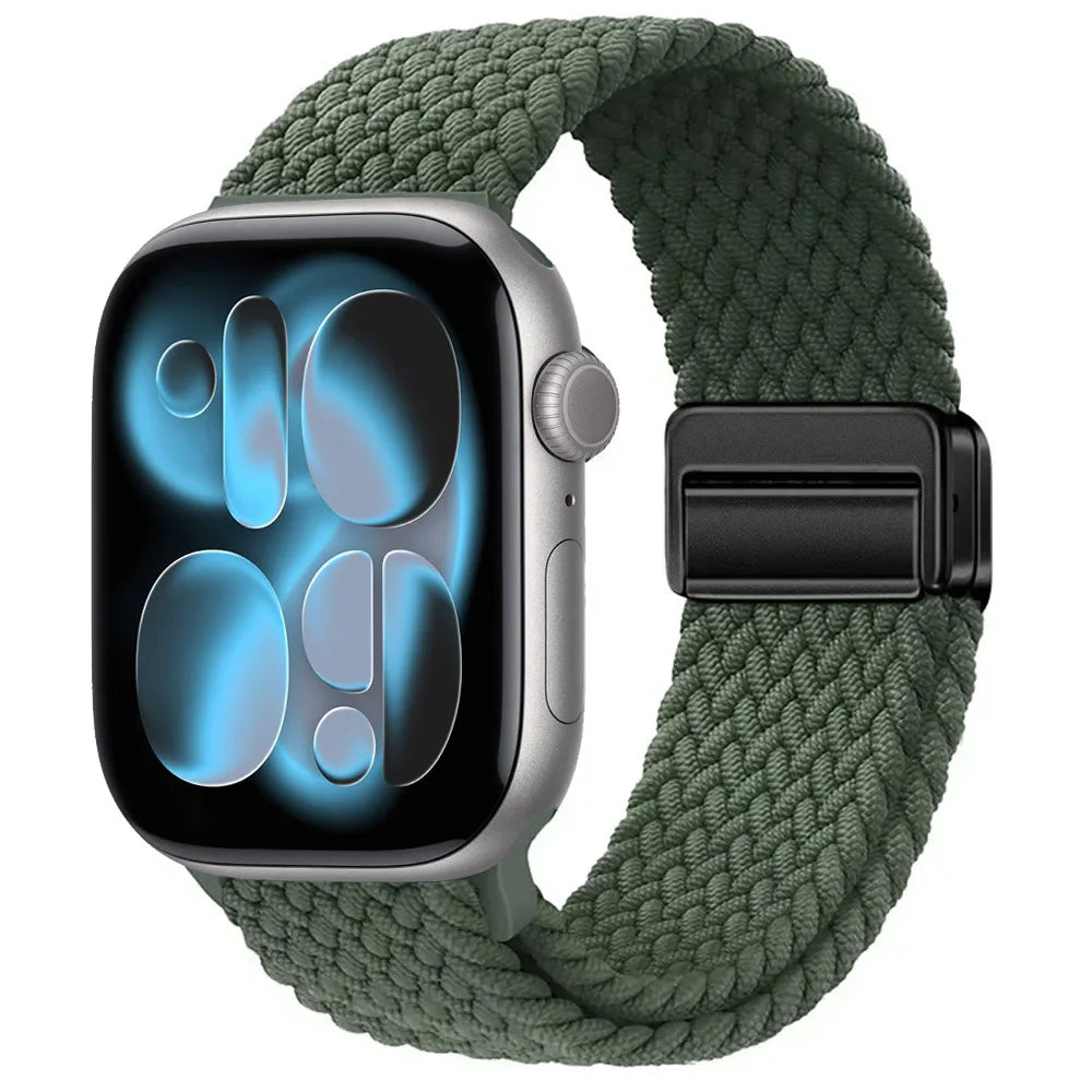Nylon Loop Strap for Apple Watch 11 10 9 8 7 46mm 42mm 45mm 41mm Ultra 3 2 1 49mm Magnetic Braided  IWatch 6 5 4 SE3 Accessories