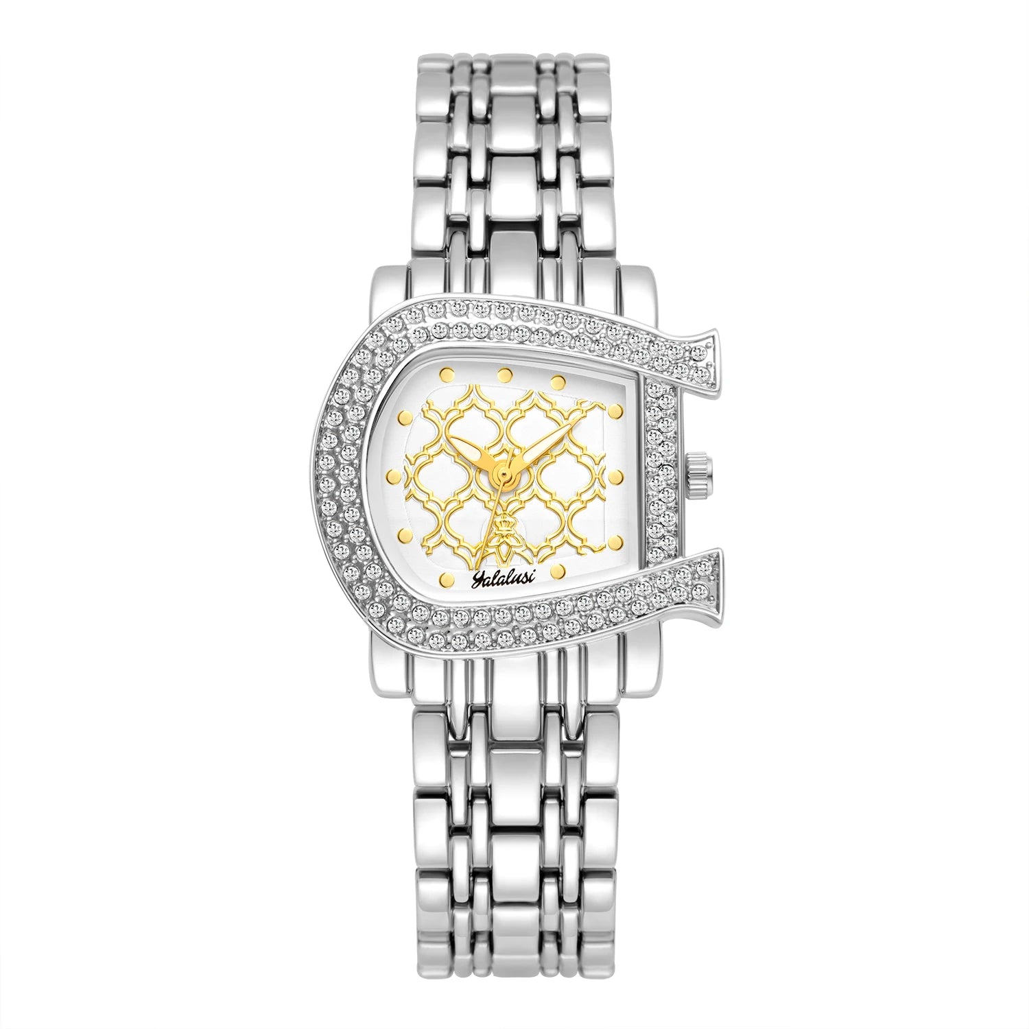 YaLaLuSi Women's Luxury Diamond-Set Asymmetrical Dial Bracelet Watch, Water-Resistant Quartz Watch reloj mujer watch for ladies