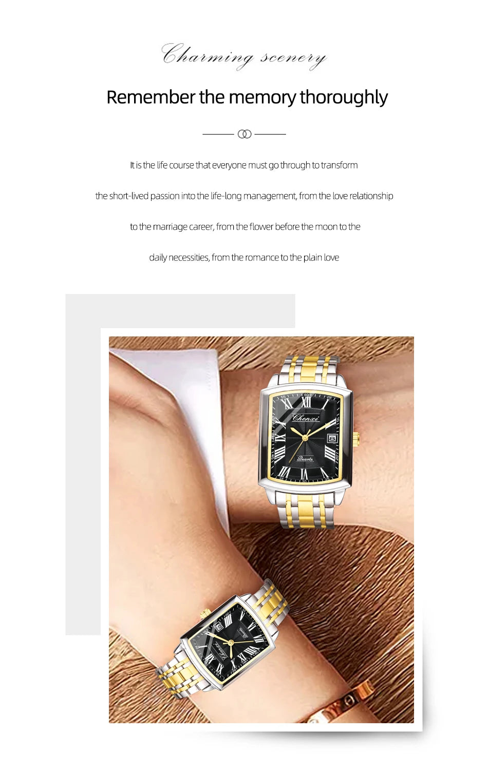 CHENXI Watches for Man Fashion Casual Calendar Quartz Watch Stainless Steel Bracelet Waterproof Men's Wristwatches Gifts