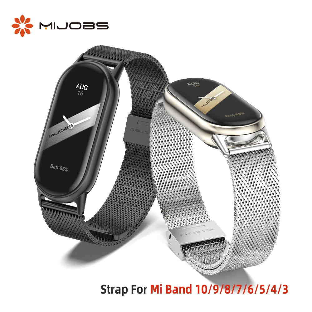 Strap for Mi Band 10 9 8 Wristband For Mi Band 9 Bracelet for Mi Band 10 Stainless Steel Watch Band for Mi Band 8 Metal Straps