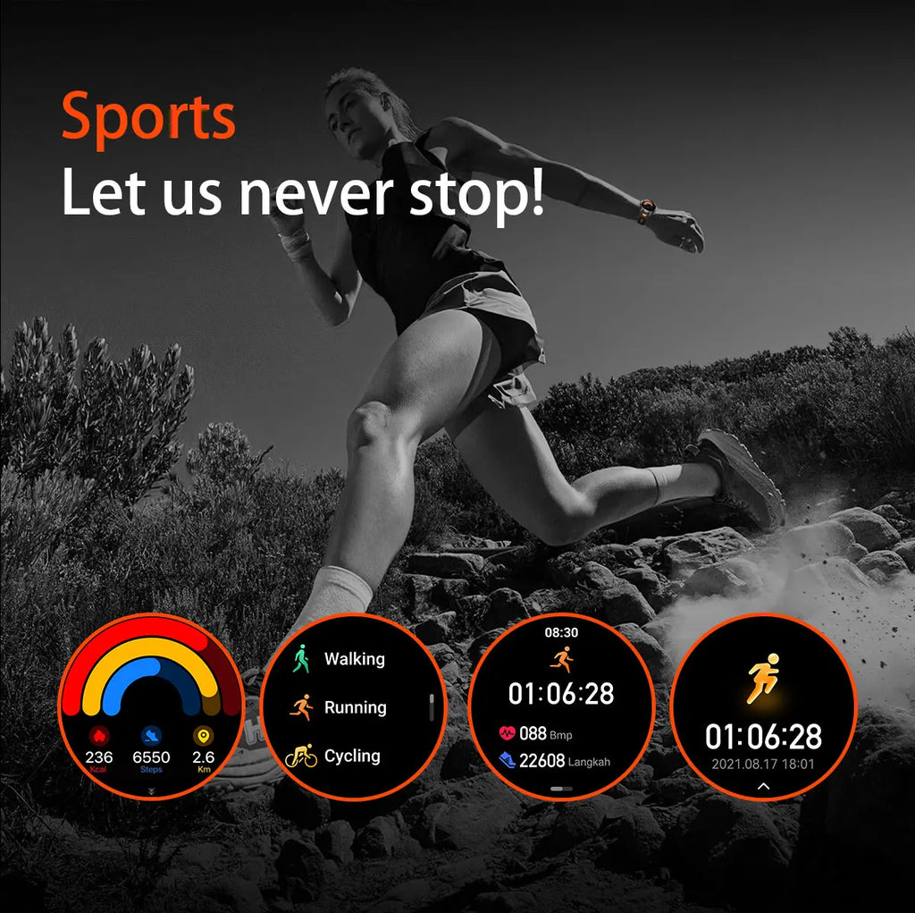 2026 New Military 1400mAh Battery Smart Watch Men Outdoor Flashlight 10ATM Waterproof Heart Rate Bluetooth Call Sports Bracelets