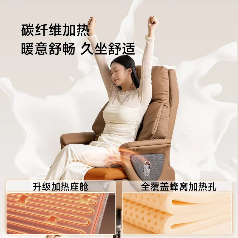 Genuine Leather Electric Ventilated & Heated Executive Office Chair – Ergonomic Reclining Computer Chair Sitting Comfort JT40