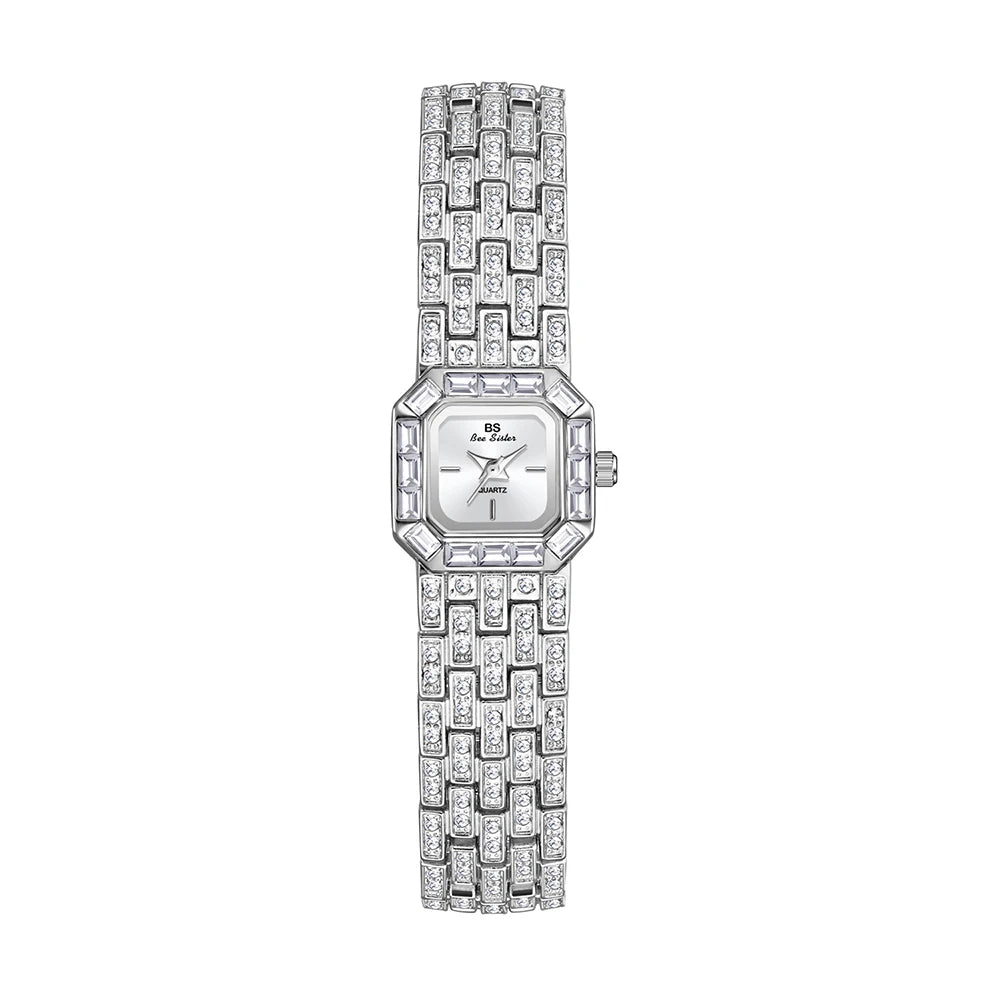 BS Bee Sister Ladies Watches Luxury Diamond Watch Square Bracelet Quartz Wristwatches Fashion Casual Watches Gift Women