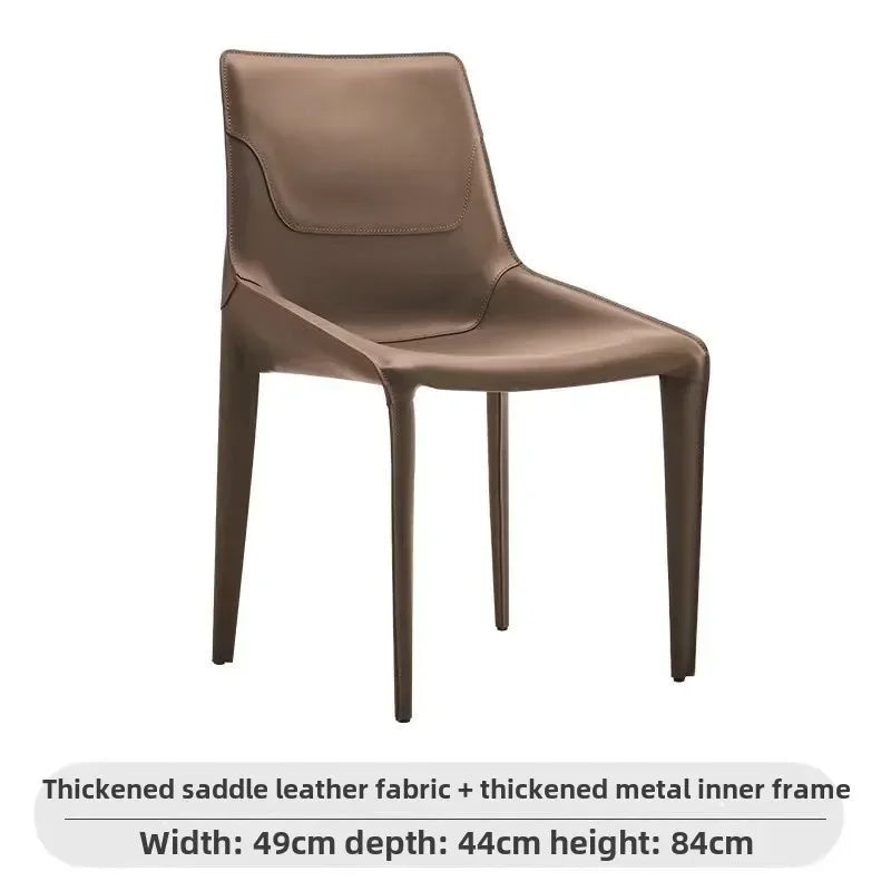 Leather Meeting Sedentary Dining Chair Luxury Backrest Comfortable Simple Dining Chair Hotel Restaurant Cadeiras Home Furniture