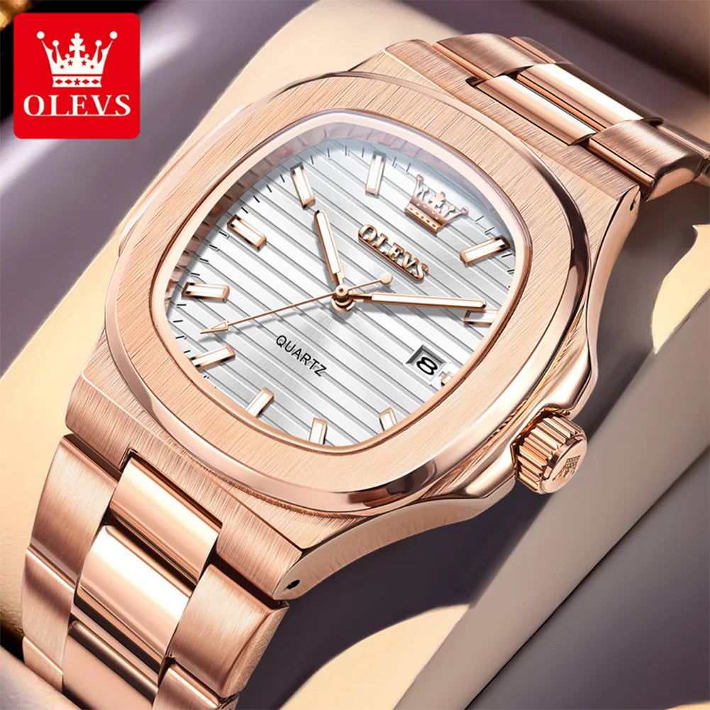 OLEVS 3696 Quartz Watch For Men Luxury Calendar Waterproof Business Men's Wristwatch Luminous Big Dial Fashion Simple Man Watch