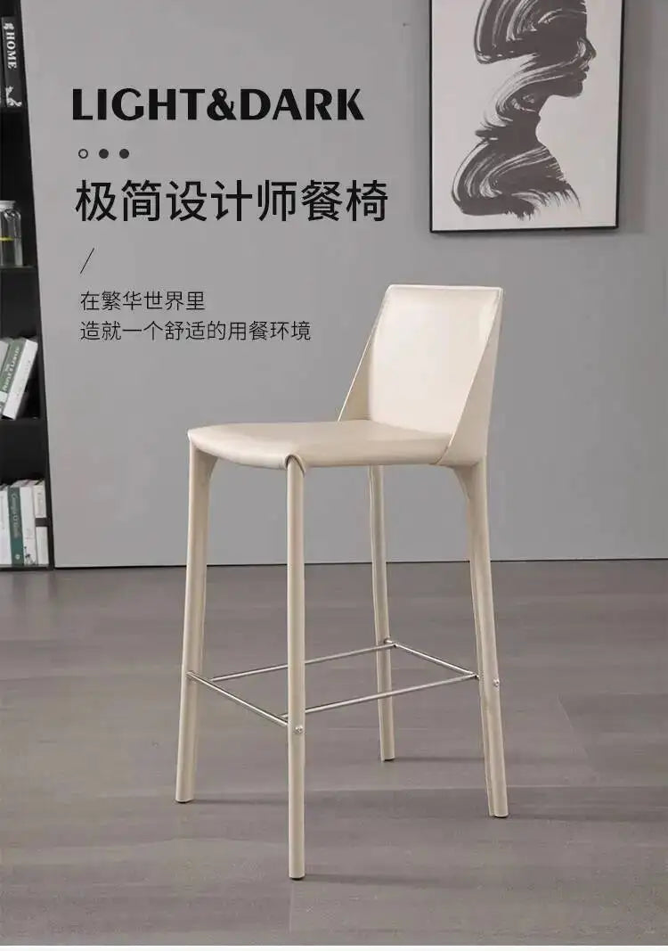 White Ergonomic Stools Replica Bar Leather Designer Kitchen Bar Stool High Midcentury Taburetes Altos Cocina Kitchen Furniture