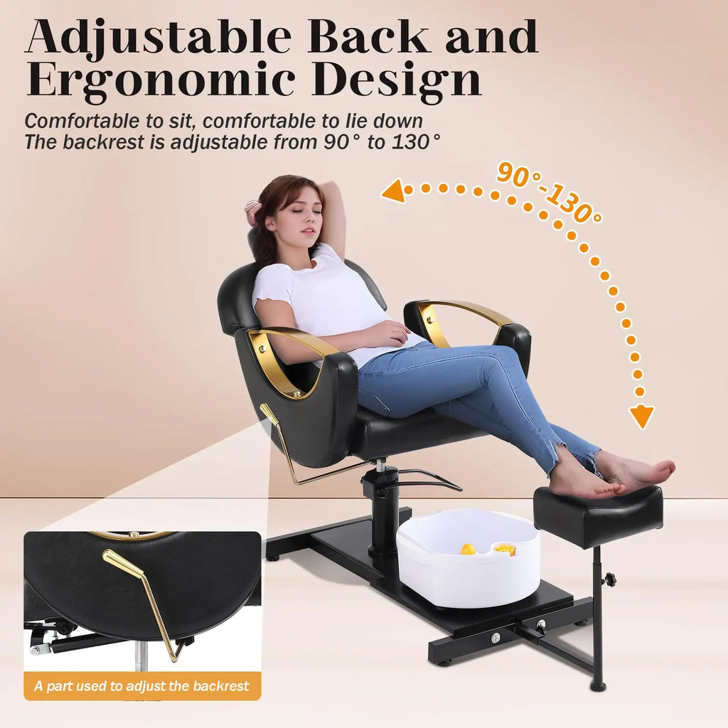 AOLIVIYA Modern Light Multifunctional Adjustable Pedicure Chair Metal Foot Bath Rotating Foot Therapy Massage For Salon Professi