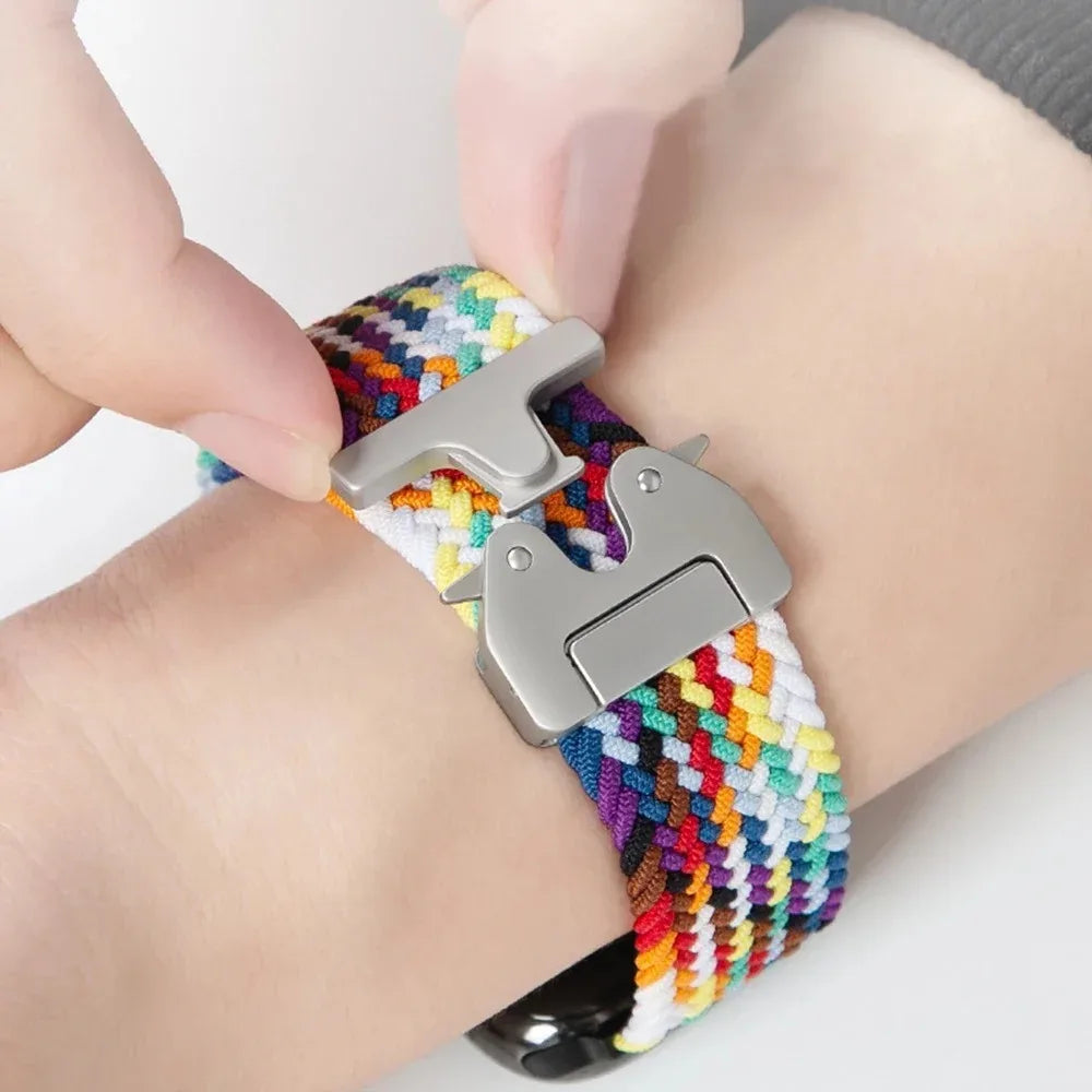 nylon Braided Strap For Apple Watch Band Ultra 3/2/1 49mm parachute Buckle 11 10 46mm 42mm 9 8 7 45/41mm iWatch 6 5 SE3 44/40mm