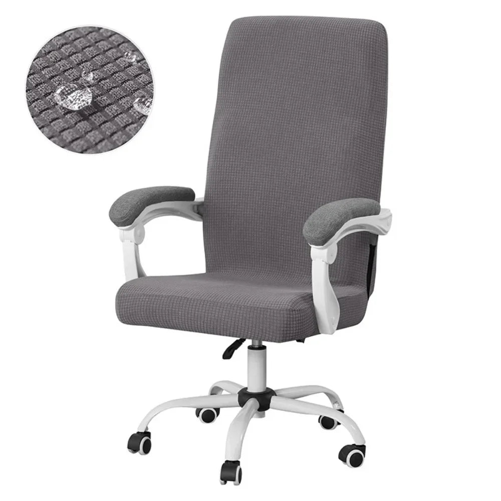 ARMFAVER Waterproof Office Chair Cover with Zipper Stretchable Fit for Swivel Chairs Elastic Slipcover Protector Solid Colors