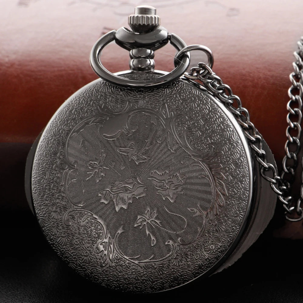 Vintage Bronze Eye Round Case Shape Quartz Pocket Watch Jewelry Pendant Necklace Chain Gifts for Men Women