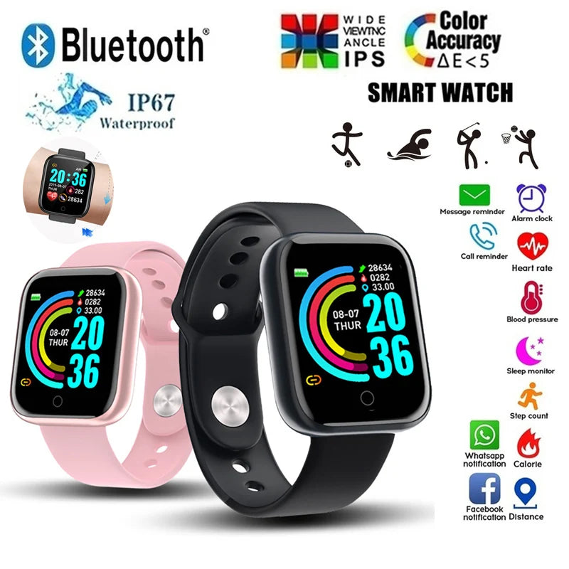 Multifunctional Smart Watch Men Women Bluetooth Connected Phone Music Fitness Sports Bracelet Sleep Monitor Y68 Smartwatch