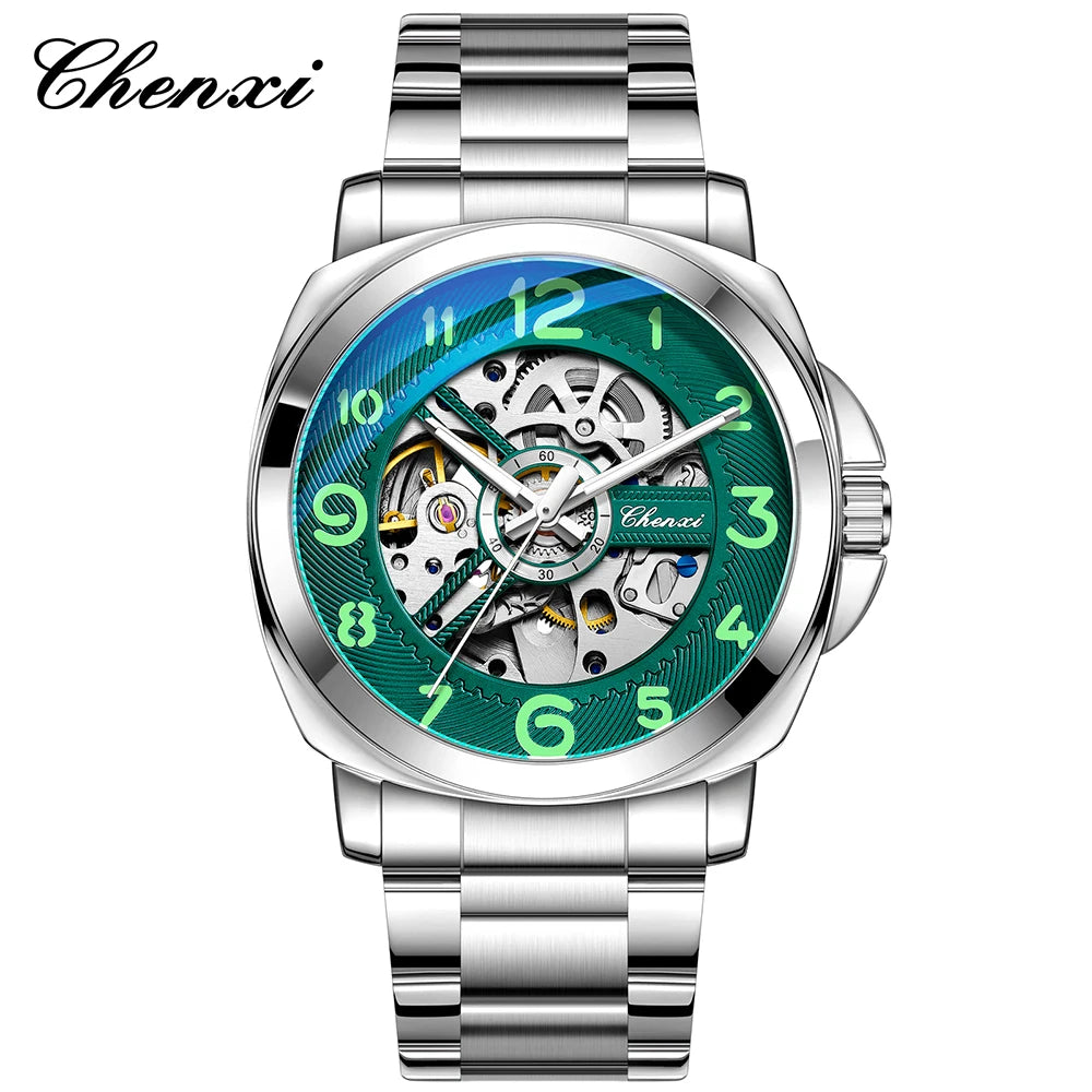 CHENXI New Mechanical Men's Watches Large Openwork Dial Fashion Luminous Waterproof Fully Automatic Mechanical Watch Man