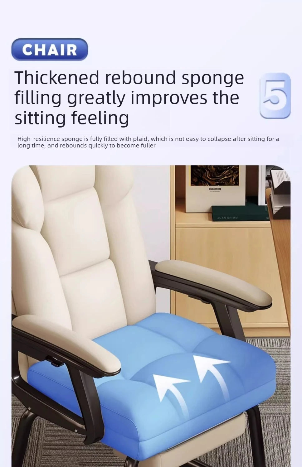 Simple and Comfortable Home Computer Chair, Office Reclining, Nap Taking Sofa Chair, Study Room, Bedroom Armchair Gaming Chairs