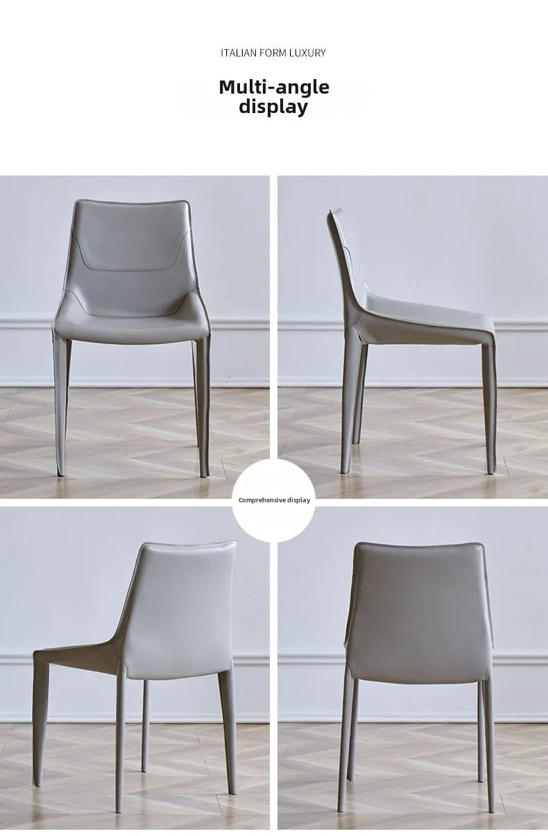 Leather Meeting Sedentary Dining Chair Luxury Backrest Comfortable Simple Dining Chair Hotel Restaurant Cadeiras Home Furniture