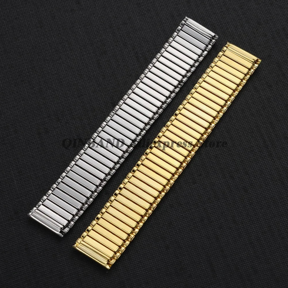 12mm 14mm 16mm 18mm 20mm 22mm Expansion Stainless Steel Watch Strap Elastic Metal Watchband Universal Men Women Watches Bracelet