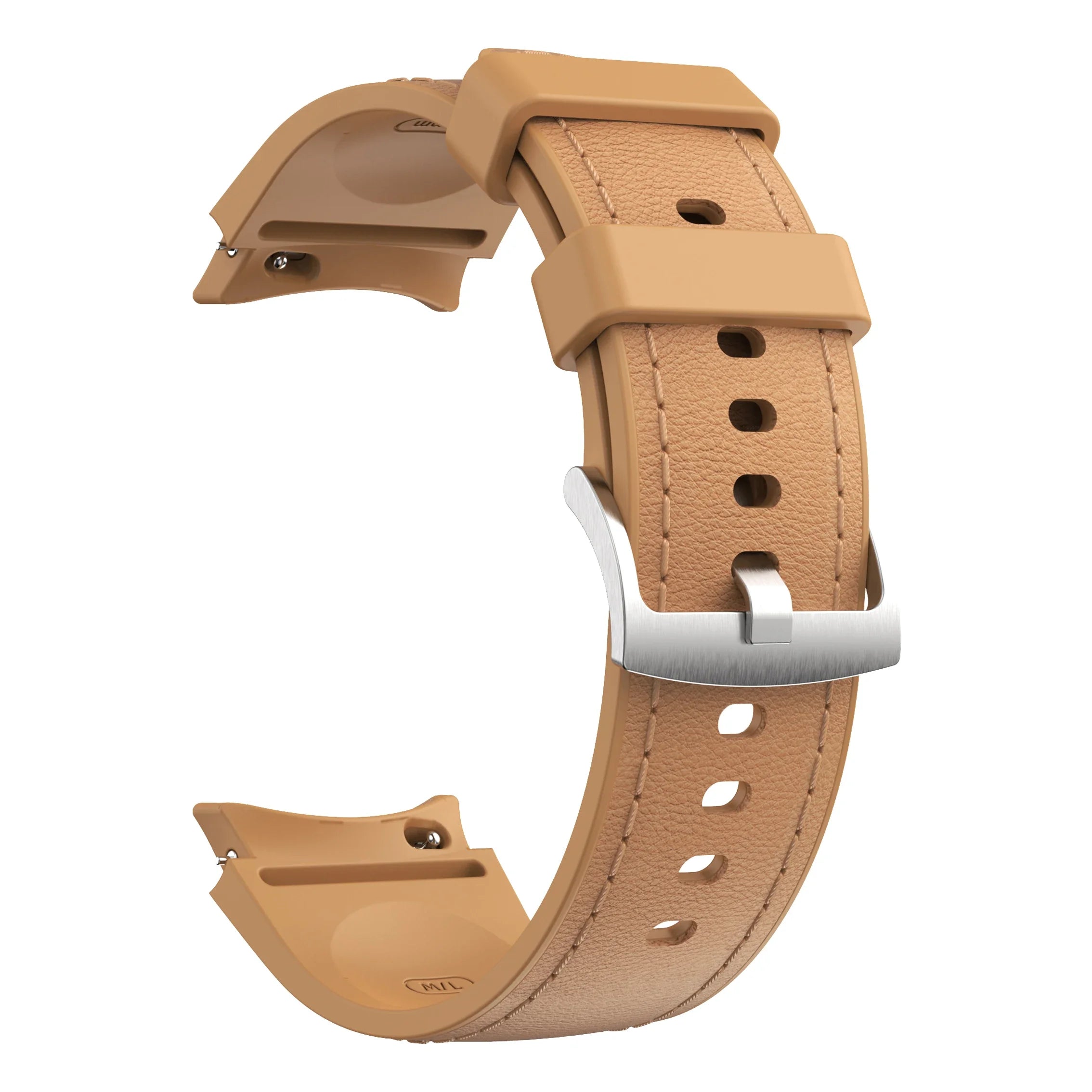 Silicone+Leather Strap for Samsung Galaxy Watch 7 6 5 4 44mm 40mm/5 Pro 45mm Wristband for Galaxy Watch 6 Classic 47mm 43mm Belt