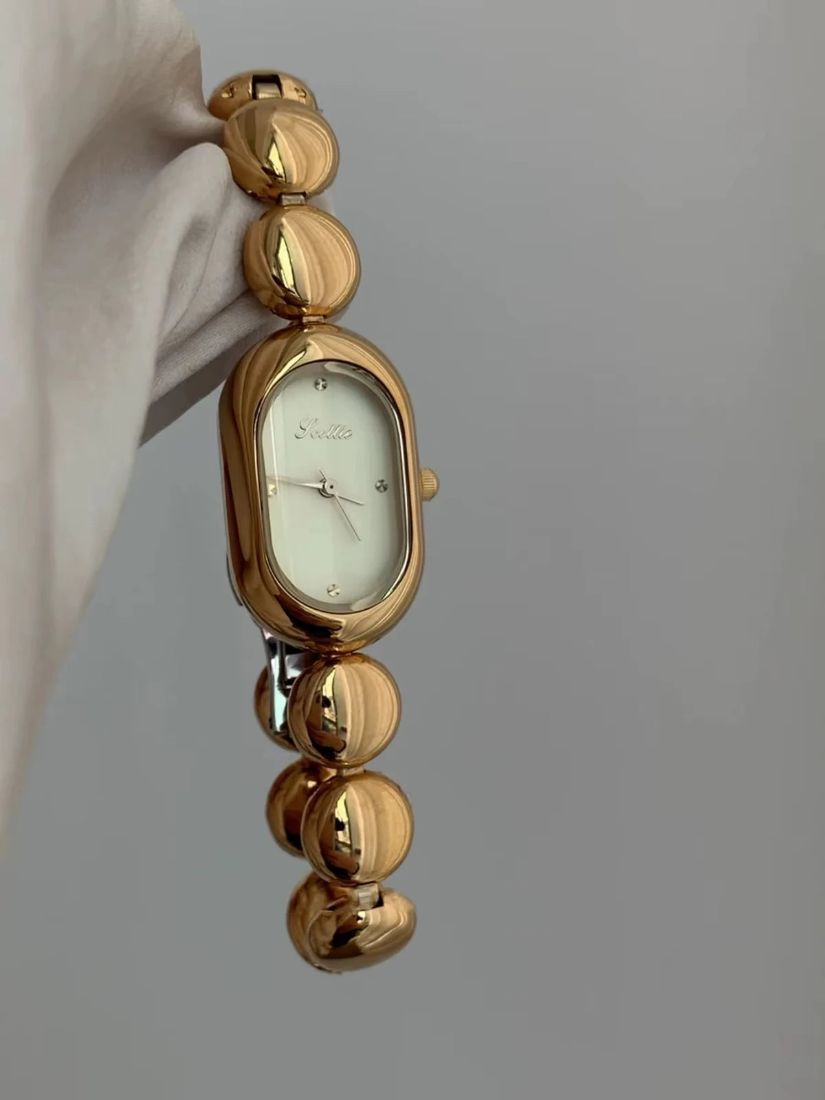 Womens Watch for Girls Wrist Quartz Reloj Sliver Grey Gold Orologio Ladies Luxury Oval Shaped Wristwatch Stainless Steel Clock