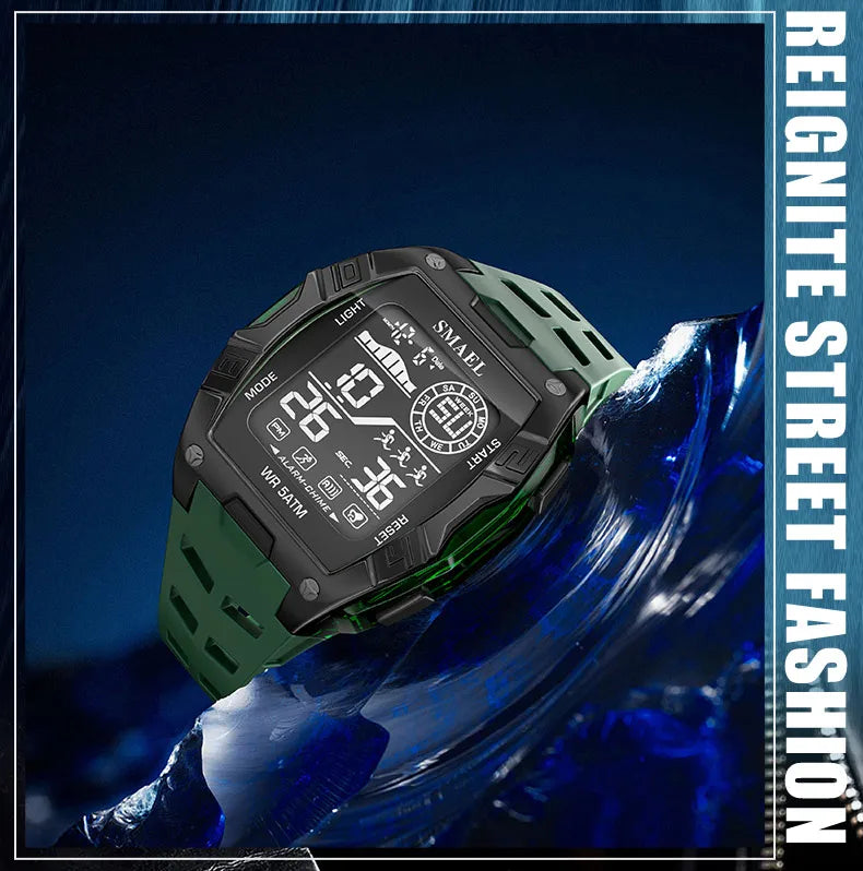 Military Watches Smael relojMen Watch 2025 New 50M Waterproof  Stopwatch Alarm LED Light Digital Watches 8130 Men's Sports Watch
