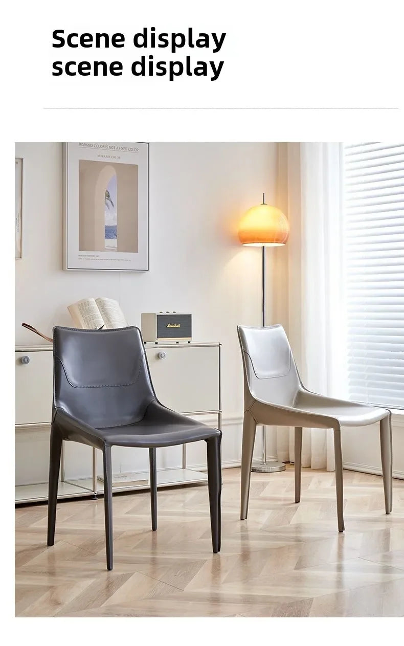 Leather Meeting Sedentary Dining Chair Luxury Backrest Comfortable Simple Dining Chair Hotel Restaurant Cadeiras Home Furniture