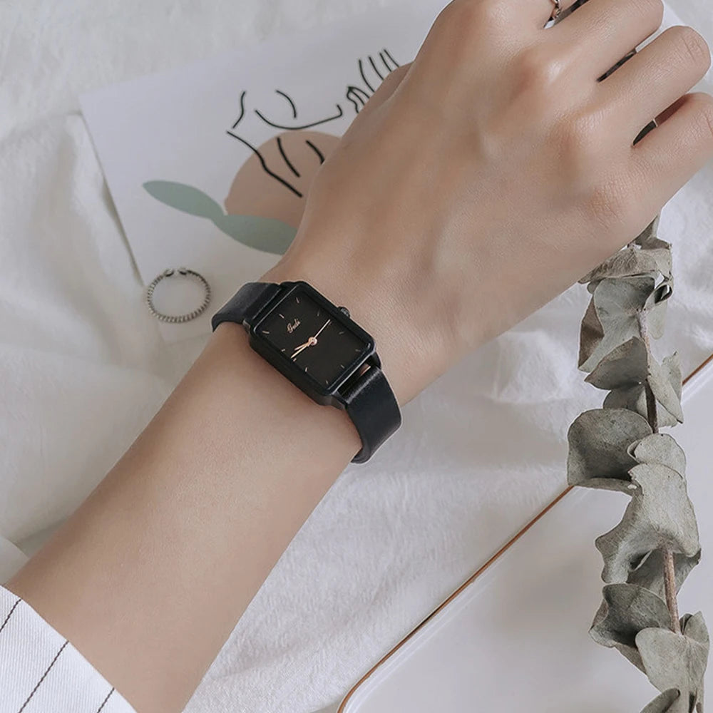 GEDI Watches for Woman Vintage Niche Elegant Waterproof Leather Watches Ladies Quartz Square Women's Wristwatches