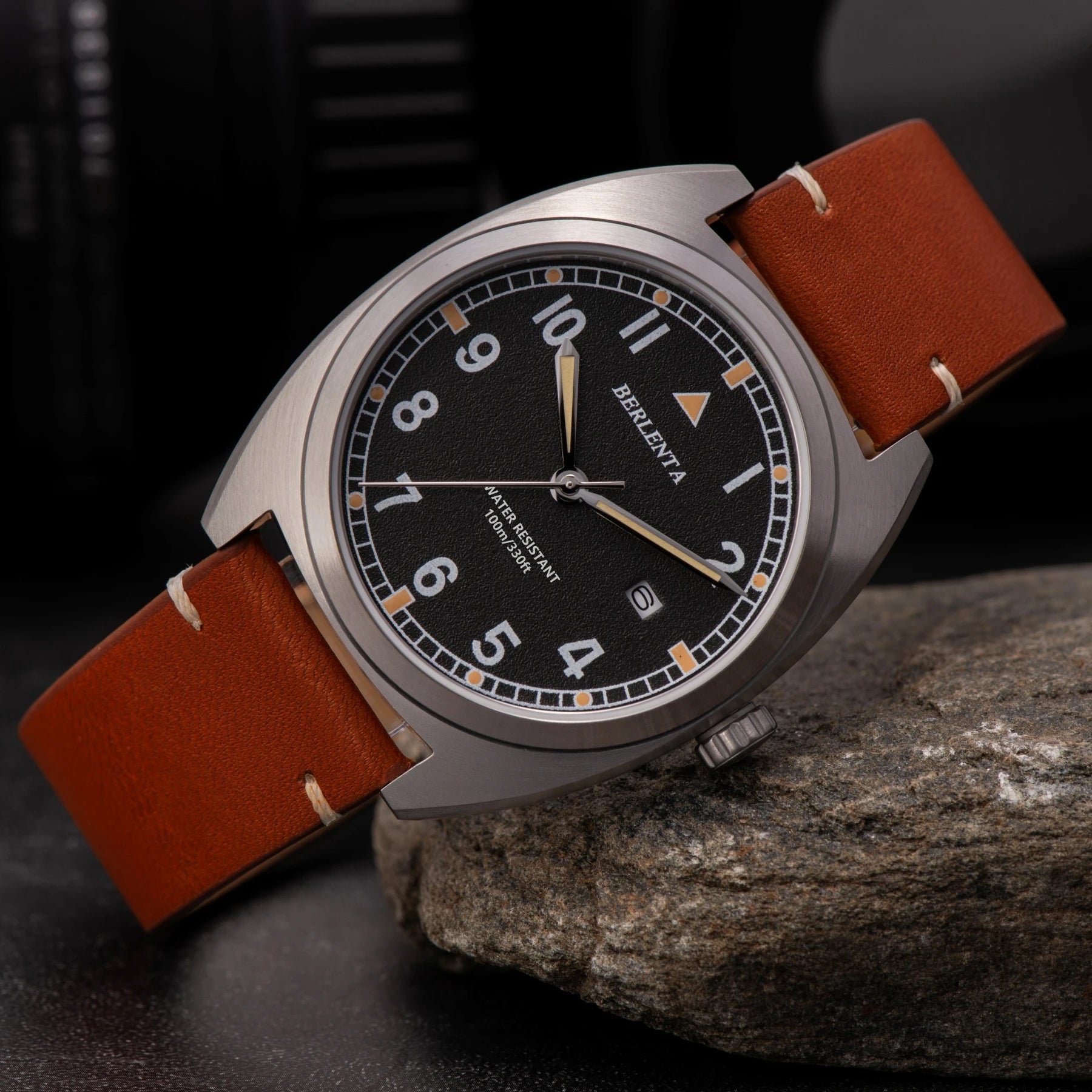 Berlenta Brand original Retro Leather Field Watch For Men Top Luxury 316L Steel Case Military Wristwatch Enlistment Gift