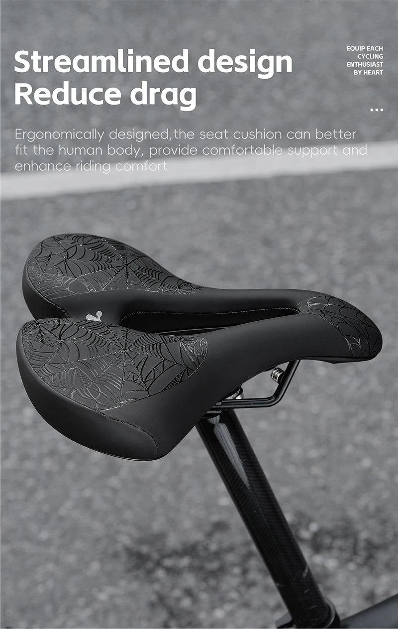 WEST BIKING Bicycle Saddle Comfortable Shockproof Bike Seats with Spring Shock Absorber MTB Road Bike Hollow Breathable Cushion