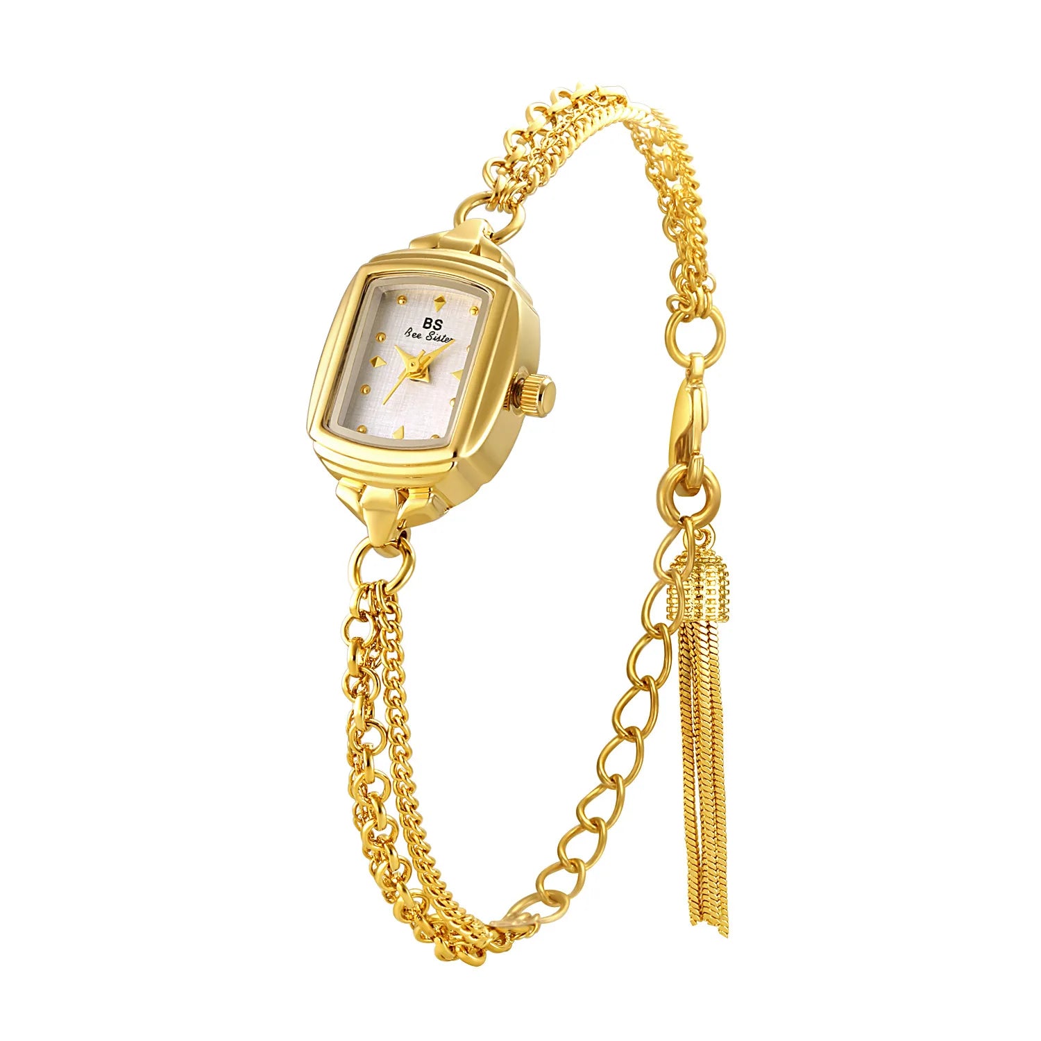 Elegant Ladies' Watch Bracelet Small Silver Wristwatch Simple Retro Square High-End Women's Watch Brand