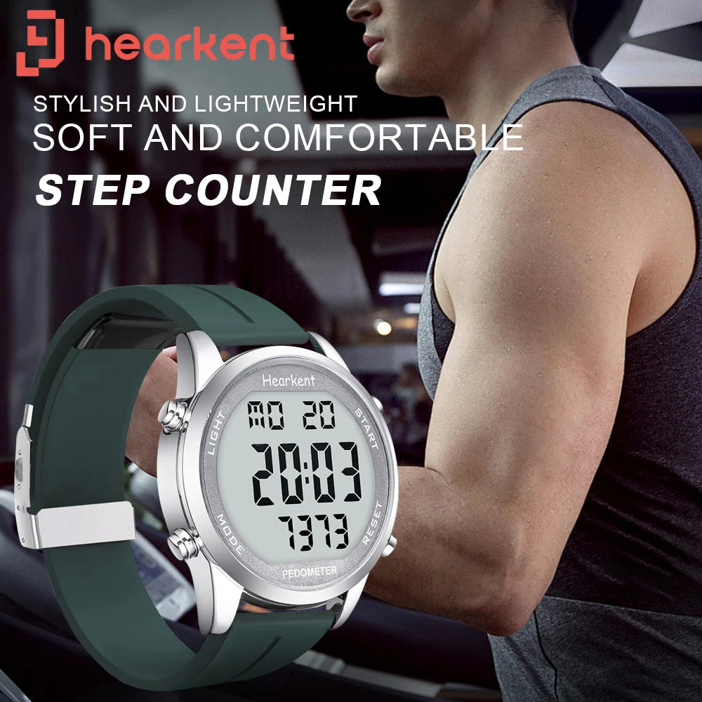 Hearkent Pedometer Watch Men's Digital Watch No Bluetooth Sport Watches Step Calories Counter Walking Fitness Tracker Wristwatch