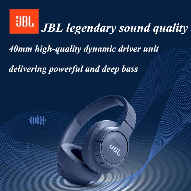 JBL TUNE 720BT Original Authentic Wireless Bluetooth Over-ear Style Headphones Foldable Multi-point Connection for Sports Music