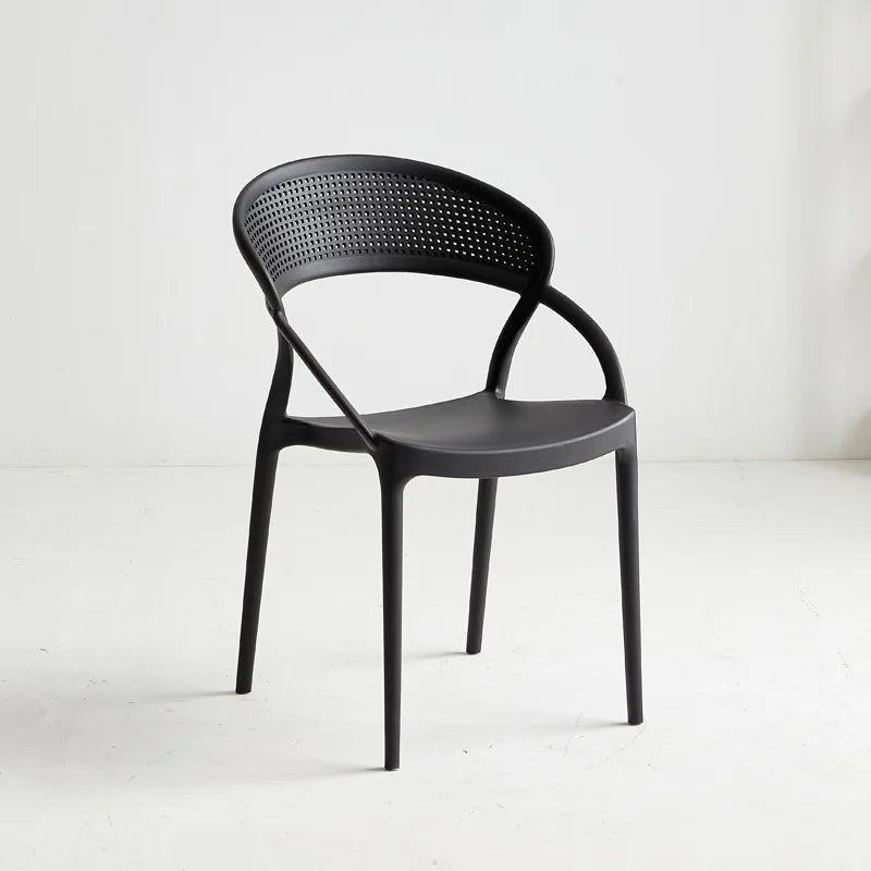 Plastic Chair Backrest, Home Thick Backrest Chair, Casual Nordic Minimalist Dining Chair, Restaurant Chair, Outdoor Armchair