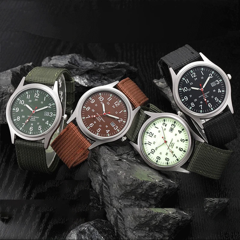 Luminous Men Sport Military Watch Shock Resistant Wristwatches Simple Nylon Band Male Army Wrist Watch Quartz Relogio Masculino