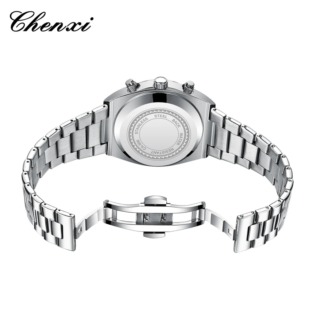 Men's Watches Classic Multifunctional Chronograph Sports Watch Top Luxury Stainless Steel Waterproof Luminous Quartz Wristwatch