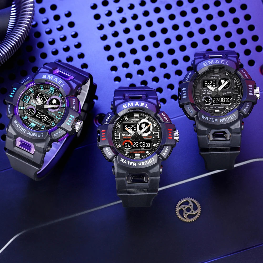SMAEL Sport Watches Digital Watch LED 50m Waterproof Military Wristwatch Male Clocks 8063 Mens Watches  Stopwatches Alarm Clock