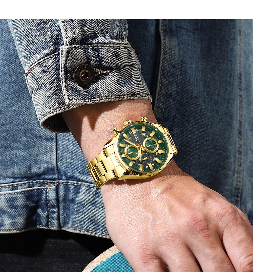 CURREN Top Luxury Business Calendar Multi functional Waterproof Sports Men's Quartz Men Watch Construction Wristwatch for Men