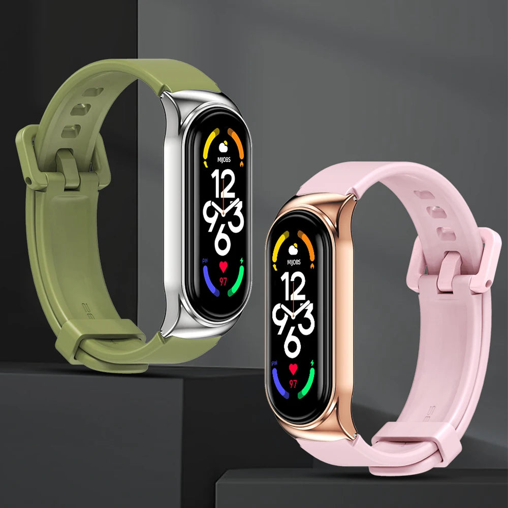 Strap for Mi Band 10 9 8 7 6 5 Watch Band for Mi Band 10 Silicone Wristband for Mi Band 9 Bracelet For Mi Band 8 Strap