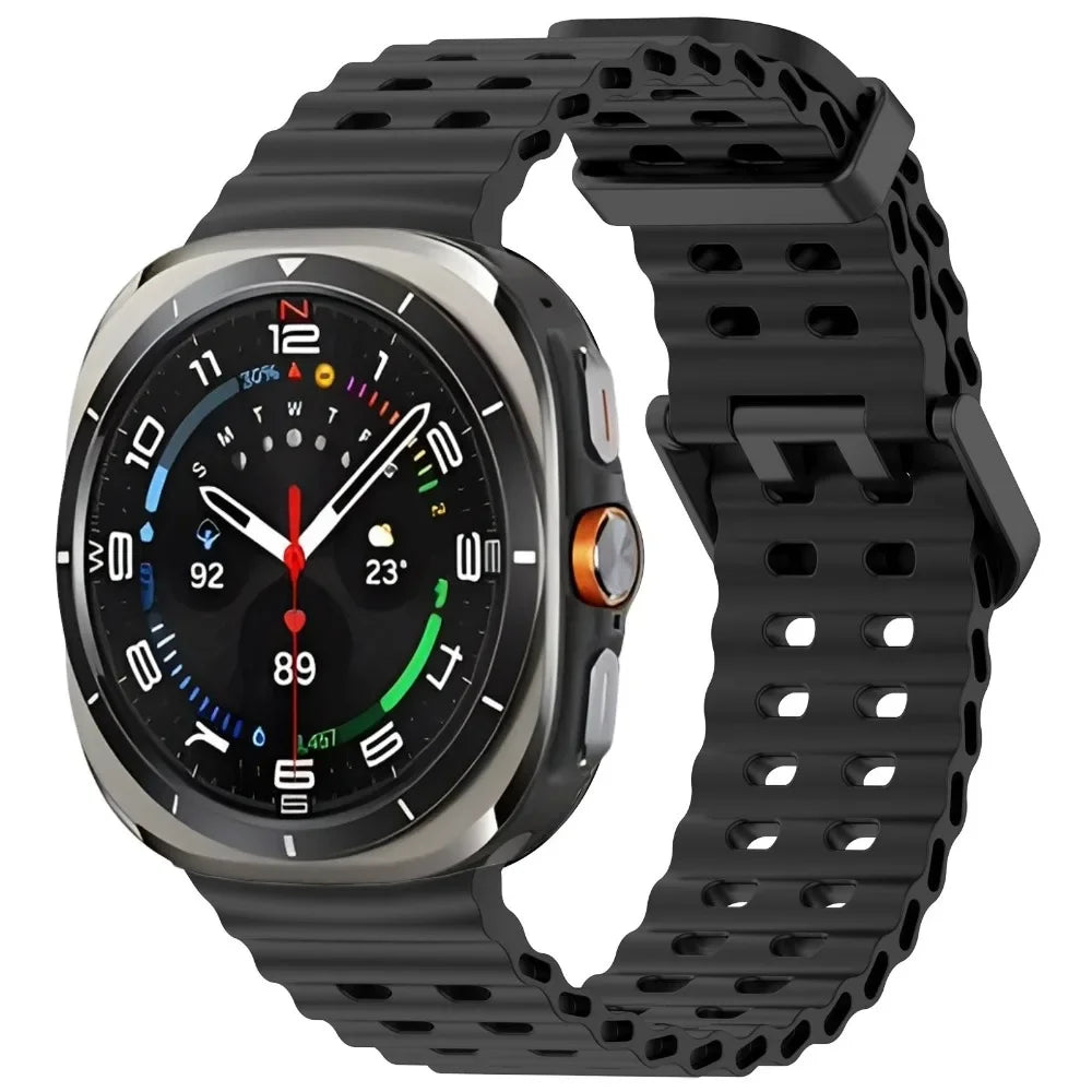 Two-color Silicone Strap for Samsung Galaxy Watch Ultra 47mm Ocean Original Official Wristband Galaxy Watch 8-7 Ultra 47mm Belt