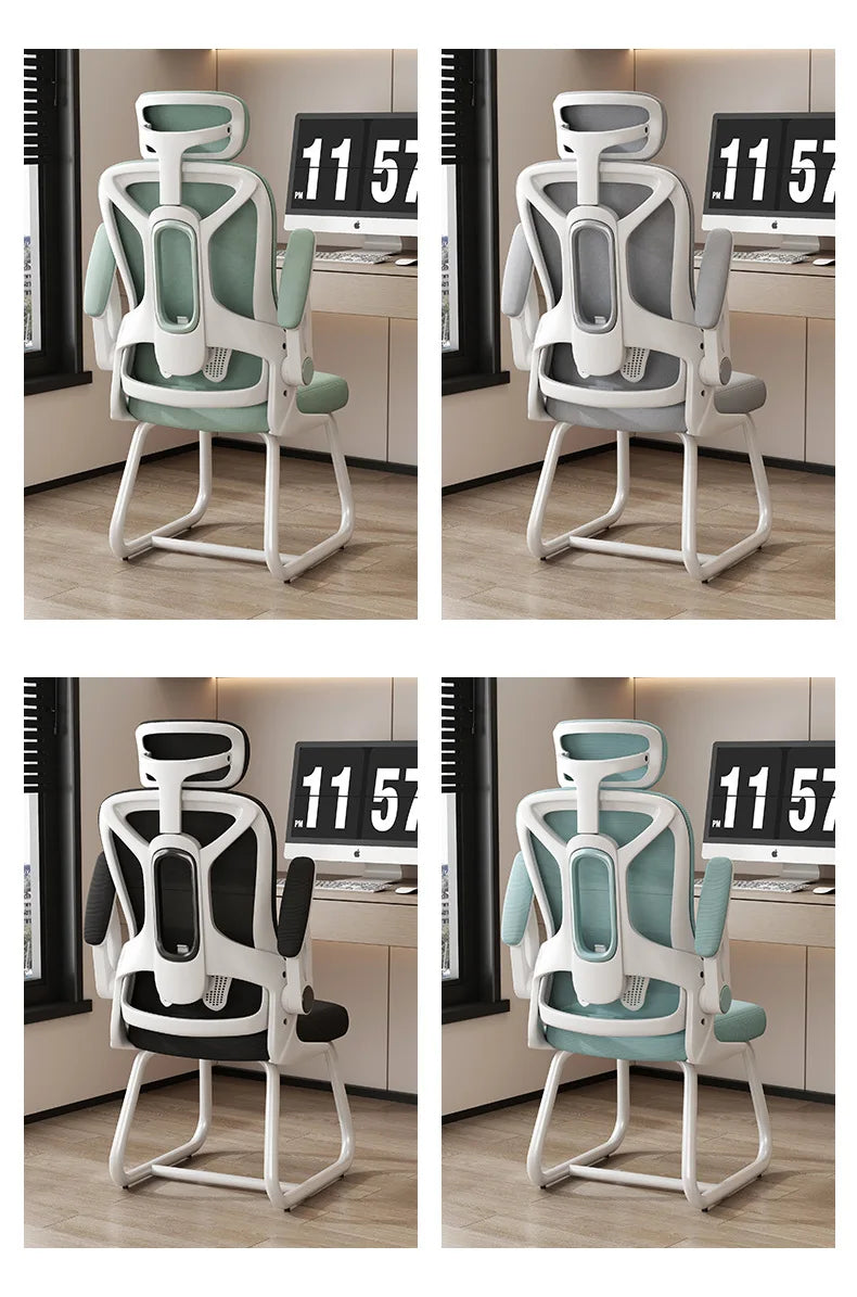 AOLIVIYA Comfortable Long Sitting Computer Chair For Home Office Seat Gaming Ergonomic Bedroom Desk Stool With Backrest Nordic B