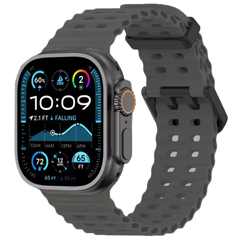 Ocean Silicone Strap for Apple Watch Band Ultra 3/2/1 49mm Series 11 10 46mm Comfortable Band IWatch 9 8 7 6 5 4 SE3 45mm 44mm